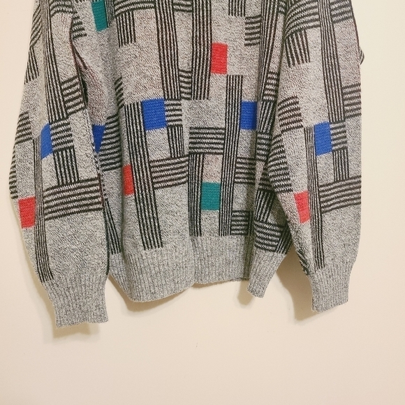 Buffalo | Men's Vintage Multi-Colored Geometric Print Crewneck Sweater (Size 2X) - Picture 8 of 10